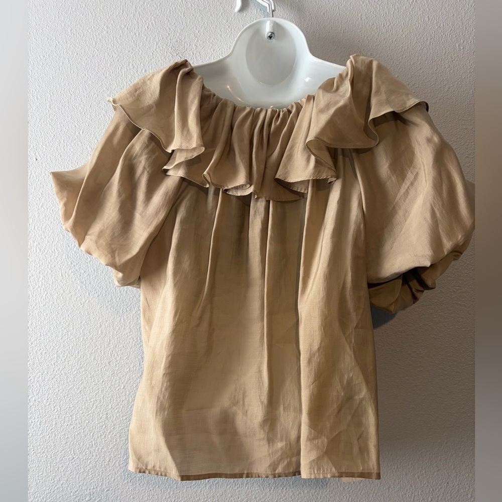 Caroline Tencel Blouse in Khaki Green - Picture 4 of 6